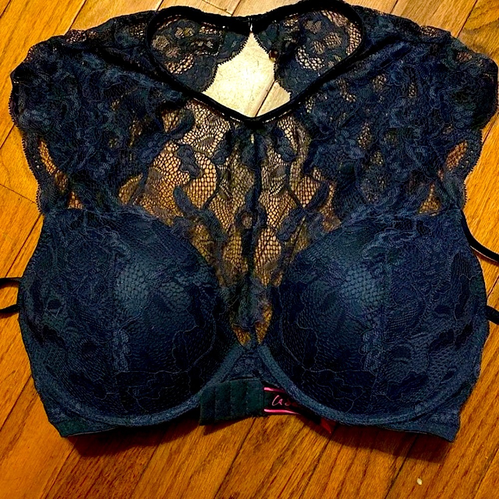 NWOT La Senza Sz 36D high neck bralette dark gray